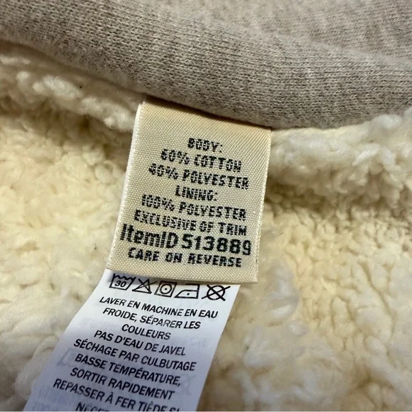 L.L.Bean 1912 Sherpa-Lined Cardigan Jacket – Oatmeal Heather – Small - Picture 7 of 8